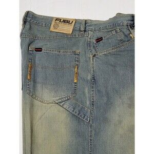 VTG FUBU Carpenter Jean Shorts Men's 38 Cargo Pocket Denim Y2K Hip Hop Baggy**